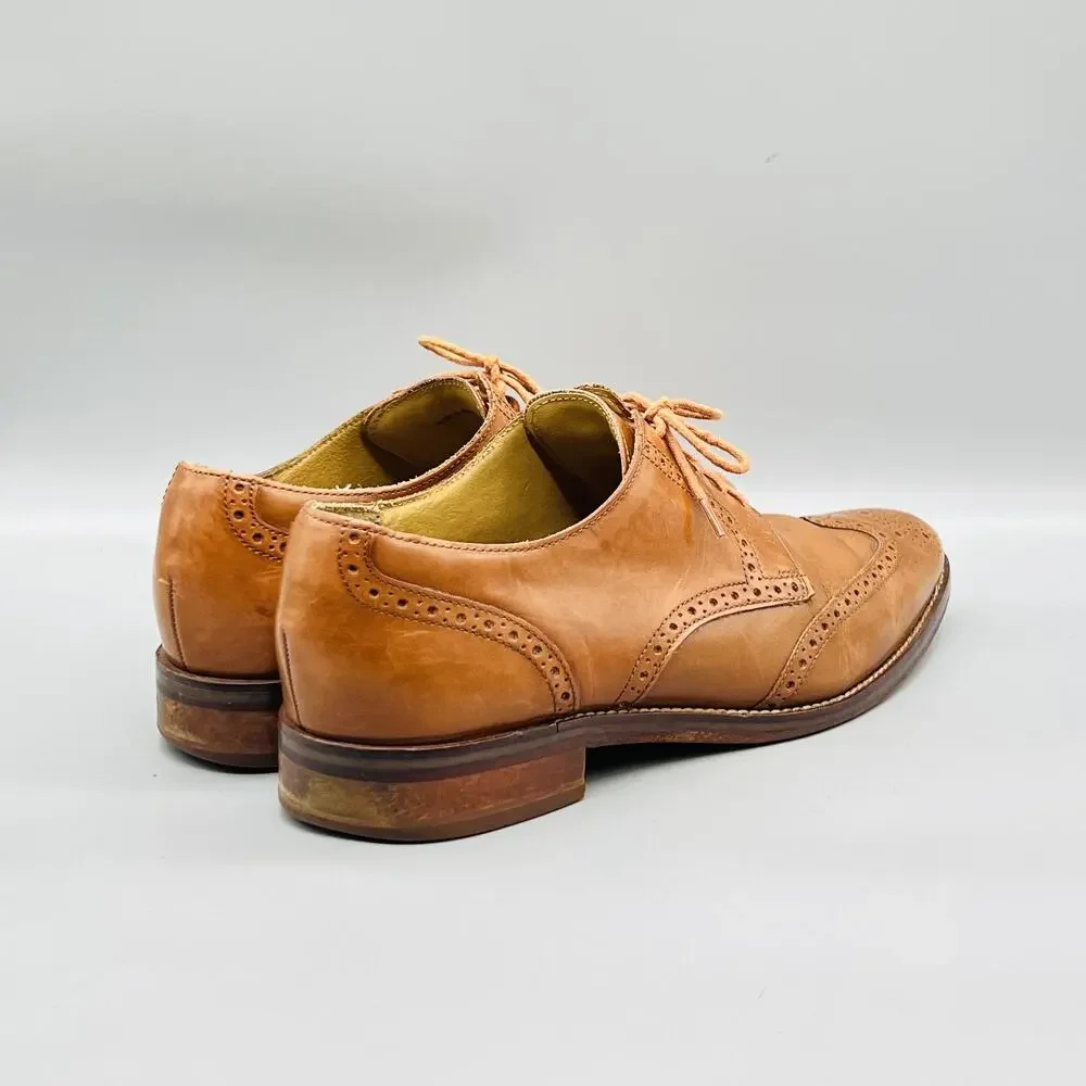 Cole Haan Shoes Mens 10.5 Brown Leather Grand OS Wingtip Oxford Dress Brogue